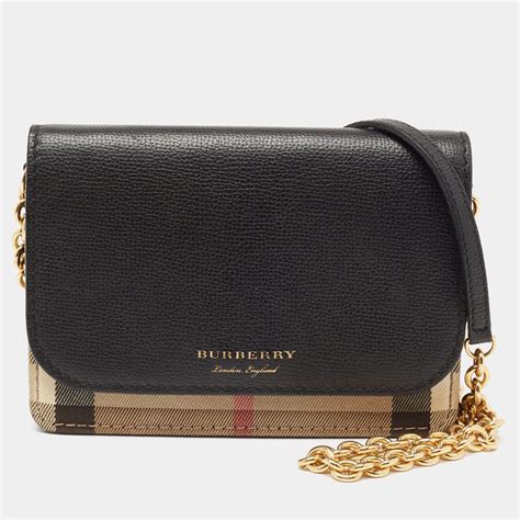 burberry hampshire vintage check canvas & leather crossbody bag|Burberry hampshire vintage check bag.